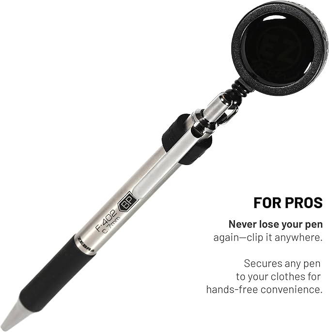 EZ Pen 2 Pcs Retractable Pen Reel with Stealth Grip Design and Non-Stop Action