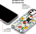 MOSNOVO Case for iPhone 12 & iPhone 12 Pro, [Buffertech 6.6ft Military-Grade Drop Protection] [Anti Peel Off Tech] Clear TPU Bumper Phone Case Cover Design - Black Cat in Garden