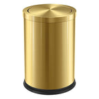 Stainless Steel Gold Trash can with Flipping Lid 2.4gallon Fingerprint-Proof Garbage cans Wastebasket Bin for Kitchen bothroom Living Room (Gold, 2.6 Gallon)