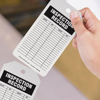 Accuform 100 Inspection and Status Record Tags by-The-Roll, Inspection Record, US Made OSHA Compliant Tags, Waterproof PF-Cardstock, Resists Tears, 6.25"x3", TAR708