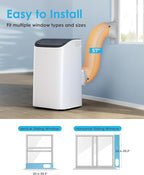 EUHOMY 14000 BTU Portable Air Conditioners Cools up to 700 Sq.ft, Auto-Evaporation Quiet AC Unit with Smart Sleep Mode, 24H Timer, Remote, 4-in-1 Air Cooler for Family