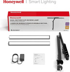 Honeywell LED Desk Lamp with Clamp - HJ1 Sunturalux Eye-Caring Clip on Lights for Home Office, 1200LM Clamp Lamp 4 Color Modes Stepless Dimming Task Desk Light for Working Black