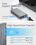 USB C Docking Station,12 in 1 Displaylink USB 3.0 to USB-C Dock Dual Monitor with HDMI,VGA,USB A 3.0,PD3.0, Laptop Docking Station for MacBook Pro&Air/M1/M2/M3/HP and More USB Ports Laptops