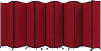 Versare Room Divider 360 Portable Wall Partition | Folding Panels | Large Freestanding Divider | Locking Wheels | Temporary Room Separator | 25' x 7'6'', Red