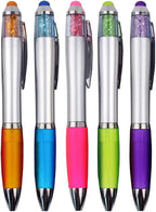 MiSiBao Stylus Pens for Touch Screens, Medium Point Pens with Crystals for Women and Kids Black Ink Pen with Stylus Ballpoint Pens with Comfort Grip for The Ipad（5 Count+3 Refills）