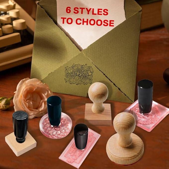 Personalized Logo/Address/Name Stamps -Custom Wooden Rubber Stamp, Multiple Sizes Stamps for Business (Square Stamp)