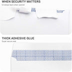 HERKKA #10 Security Self-Seal Envelopes, No.10 Windowless Bussiness Envelopes, Security Tinted with Printer Friendly Design - Size 4-1/8 x 9-1/2 Inch - White - 24 LB - 1000 Pack