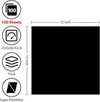 OcePor 100 Sheets Black Cardstock 12” x 12”, 92lb/250gsm Black Card Stock, Thick Card Stock Paper, Heavy Cardstock Paper for Printer, Resume, Scrapbooks, Art, Crafts, Business Cards