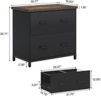 Tribesigns 2-Drawer File Cabinet, Wood Lateral Filing Cabinet for Home Office, A4, Letter Size, Brown and Black