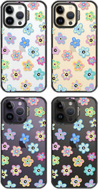 MOSNOVO Case for iPhone 14 Pro Max, [10ft 4X Military-Grade Drop Protection] Durable & Shockproof Phone Case Cover Design for iPhone 14 Pro Max - Groovy Flower - Clear Black