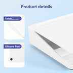 VUSIGN Glass Desktop Whiteboard with Storage, Small Organizer Dry Erase Board Desk Board Buddy White Board, Desktop Computer Pad for Notetaking, Desk Whiteboard for Office, Home, School Supplies