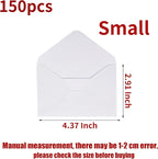 jiebor 100 Sets Small Envelopes with Small Blank Gift Business Card Wedding Invitation Pocket Envelopes for Graduations Wedding Shower Holiday 4.37 x 2.91 Inch Ivory