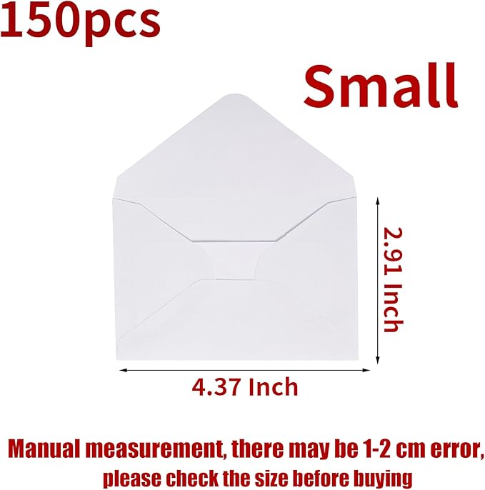 jiebor 100 Sets Small Envelopes with Small Blank Gift Business Card Wedding Invitation Pocket Envelopes for Graduations Wedding Shower Holiday 4.37 x 2.91 Inch Ivory