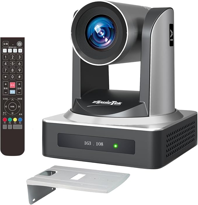 PTZ Camera, AI Auto Tracking 1080P60 PoE, 20X Optical Zoom, 3G-SDI HDMI USB3.0 LAN, Live Streaming for Church Meeting Education Sport Hospital Wedding