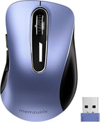 memzuoix 2.4G Wireless Mouse, 1400 DPI Mobile Optical Cordless Mouse with USB Receiver, Portable Computer Mice Wireless Mice for Laptop, PC, Desktop, MacBook, 5 Buttons (Navy Blue)