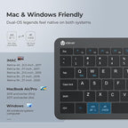 iClever Wireless Keyboard and Mouse, GK08 Rechargeable Keyboard Mouse Combo, Ergonomic, Quiet, Full Size Design with Number Pad, 2.4G Connection for Mac, Windows and Computer