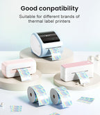 Holographic Square Thermal Labels (4 x 2 inch), Self-Adhesive Direct Thermal Sticker Label, Compatible with All Thermal Shipping Label Printers, for Name, Price Tag, DIY, Logo, 500 Labels/Roll