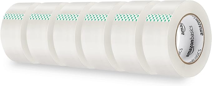 Amazon Basics Packing Tape for Moving boxes, Shipping Tape Refills, Clear, 1.88-Inch Wide x 109 Yards, 6-Pack, Total 654 Yards