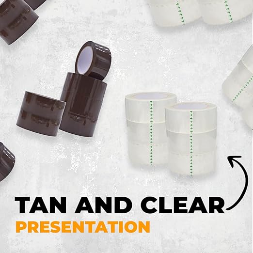 WOD CST20WBA Clear Packing Tape - 2" in. x 60 Yards Per Roll (36 Rolls) - Strong Heavy-Duty Industrial Shipping Box Packaging Tape for Moving, Office, & Storage