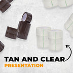 WOD CST20WBA Clear Packing Tape - 2" in. x 60 Yards Per Roll (6 Rolls) - Strong Heavy-Duty Industrial Shipping Box Packaging Tape for Moving, Office, & Storage