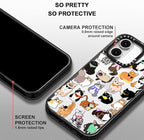 MOSNOVO Case for iPhone 16, [10ft 4X Military-Grade Drop Protection] Durable & Shockproof Phone Case Cover Design for iPhone 16 - Cute Cats - Clear Black