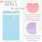 Geyee 100 Pcs Clasp Manilla Envelopes 6 x 9 Inch Gummed Colored Envelopes for Storing or Mailing for Home Office Business Supplies(Colorful)