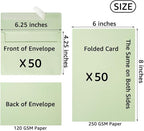 Wishop 50 Pack Self-Adhesive Envelopes with Fold Cards for Wedding Invitations, Greeting Cards, Baby Shower, Letter Mailing (Colorful, 4x6)