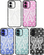 MOSNOVO Case for iPhone 16, [10ft 4X Military-Grade Drop Protection] Durable & Shockproof Phone Case Cover Design for iPhone 16 - Lacey Bow - Clear Black