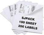 100 Half Sheet Shipping Labels 5-1/2" X 8-1/2" Address Blank Labels Laser/Ink Jet