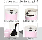 Diaper Pail, Baby Diaper Trash Can with Removal Inner Liner, Childproof Lock, Stainless Steel Garbage Pail with lid, Soft Close, Odor Control Diaper Disposal Bin, 4 Gallon Pink Diaper Can