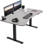 VIVO Electric 63 x 32 in Standing Desk, Memory Height Adjustment, 1B Series, Dark Gray Top Black Frame, DESK-KIT-1B1G