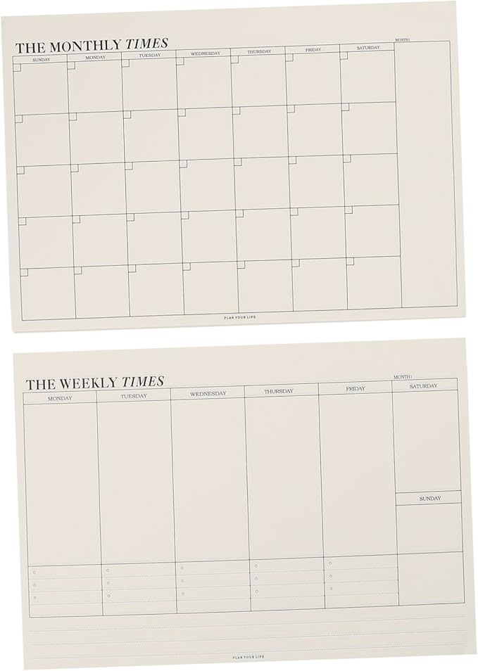 STOBOK 2pcs Tear- Notebook Daily for Monthly Memo Paper Time Planning Weekly Task Checklist Off Management Planner Noting Students Book Notepad Calendar Pad Home Schedule Agenda