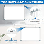 Magnetic Whiteboard Dry Erase Board for Wall 24" x18 Magnet Hanging White Board for Home, School, Office