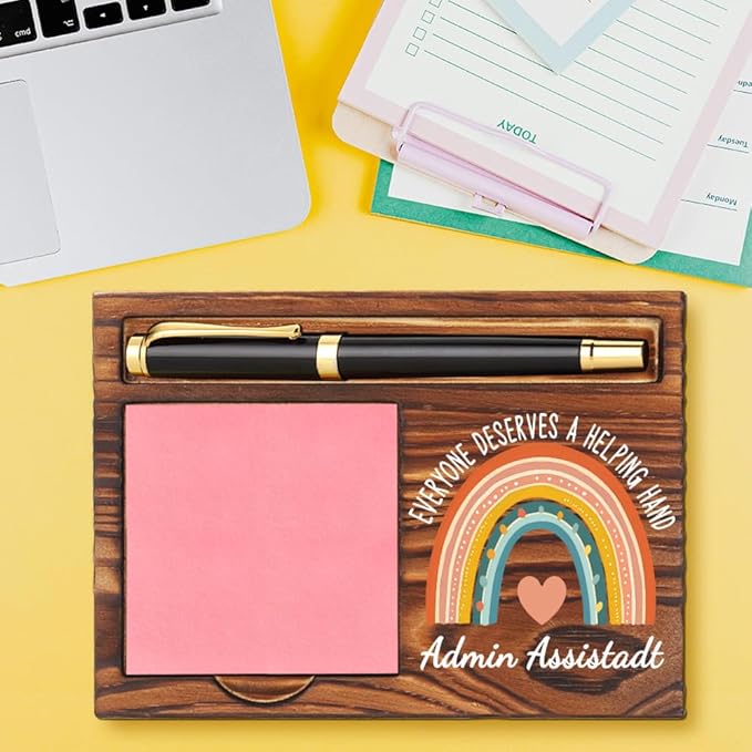 Admin Assistadt Sticky Note Holder, Admin Assistadt Appreciation Gifts, Thank You Gifts for Admin Assistadt, Admin Assistadt Office Decor Self-Stick Note Pad Holders YB375