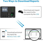 NGTeco Time Clocks for Employees Small Business, W3 2.4GHz WiFi Biometric Fingerprint Time Card Machine, Office Punch Clock Automatic in and Out with iOS/Android App No Monthly Fees