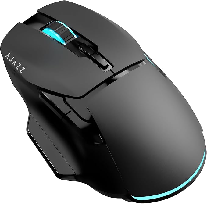 FIRSTBLOOD ONLY GAME. AJ039 2.4G Wireless/Bluetooth 5.1/ Wired Gaming Mouse, 96g Lightweight, 4800 DPI, Ergonomic LED Backlit USB Gamer Mice Computer Laptop PC, for Windows Mac Linux OS, Black