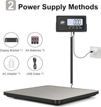 QP Shipping Scale, 440 lb/0.35 oz High Accuracy Digital Postal Scale, Postage Scale, Hold/Tare Function, Auto Off LCD Display, Lightweight Scale for Packages/Luggage/Pet, Battery & AC Adapter Included