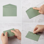 120 Pack Kraft Mini Envelopes Small Envelopes Self-Adhesive Tiny Pockets for Business Cards Christmas Holiday Small Gift Cards Invitations Cards(4.13"×2.76") (Sage-Green)