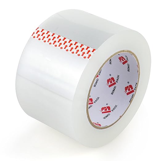 BOMEI PACK 3 inch Wide Clear Packing Tape, 3 inch x 110 Yards (330ft), Industrial Grade 3'' Heavy Duty Shipping Tape Refills for Box Office Moving, Packaging and Mailing