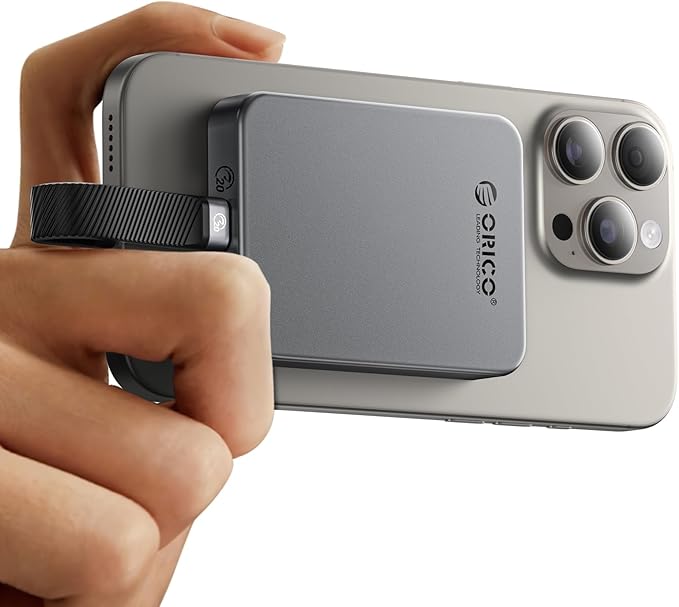 ORICO 512GB Magnetic Portable SSD, Aluminum Alloy, 4K 120 fps ProRes HDR Record and Store, Up to 2000MB/s, External Solid State Drive, Compatible with iPhone 16 Pro Max, Tablet, Computer - K20