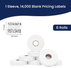Perco White Pricing Labels for Monarch 1136 Price Gun - 8 Rolls, 14,000 Price Marking Labels