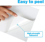 RBHK Sticker Paper, 8.5" x 11" Full Sheet Label Stickers Paper for Laser & Inkjet Printers (500 Sheets, 500 Labels)