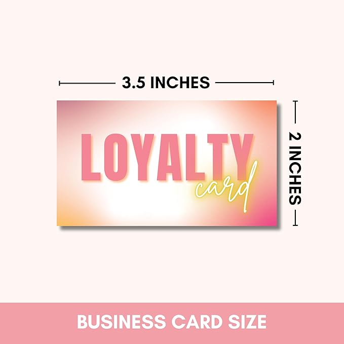 Beauty Business Loyalty Card, 10-Punch Reward System, Business Card size, 55 cards, full color high gloss front and back, UV coated, Modern design, create your own reward (Yellow and Coral)