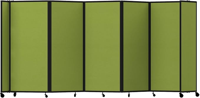 Versare Room Divider 360 Portable Wall Partition | Folding Panels | Large Freestanding Divider | Locking Wheels | Temporary Room Separator