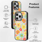 MOSNOVO Case for iPhone 15 Pro, [10ft 4X Military-Grade Drop Protection] Durable & Shockproof Phone Case Cover Design for iPhone 15 Pro - Retro Boho Hippie Flowers - Clear Black