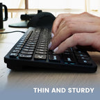 Perixx PERIBOARD-333RGB Wired Backlit USB Keyboard- X Type Scissor Keys - Compact 14.25x4.57x0.83 Inches - Big Print Letters - RGB Backlit - US English