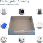 Leather Letter Tray, Office Supplies Desk Organizer for Mail Paper Files Magazines Jewelry Cosmetics,Luxury Letter Holder&Multipurpos Stackable Storage Box Office Desktop,Grey