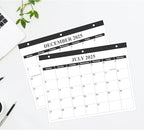 Calendar 2025-2026 for 3 Ring Binder - Wall Calendar from July 2025 - December 2026, 18 Months Calendar with Premium Paper, 3-Hole Calendar/Planner 2025-2026, 8.5" x 11", Black