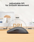 ProtoArc Bluetooth Wireless Mouse, USB C Mouse, EM15 Rechargeable Compact Portable Type C Wireless Mice for Laptop, Tablet, PC, Windows, Mac OS-Gray