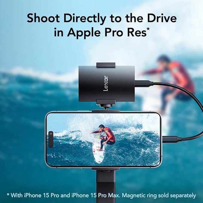 Lexar 4TB SL500 Portable SSD, Up to 2000MB/s, Compatible w/Type-C Laptops, iPhone 15/16, Smartphones, Tablets, PS5, Xbox, USB 3.2 Gen 2x2, Slim & Lightweight, External SSD, Black (LSL500X004T-RNBNU)